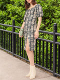 DressBerry Glamorous Getaway Printed Slit-Detail Sheath Dress