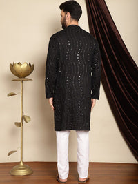 Anouk Men Ethnic Motifs Embroidered Regular Mirror Work Pure Cotton Kurta With Pyjama