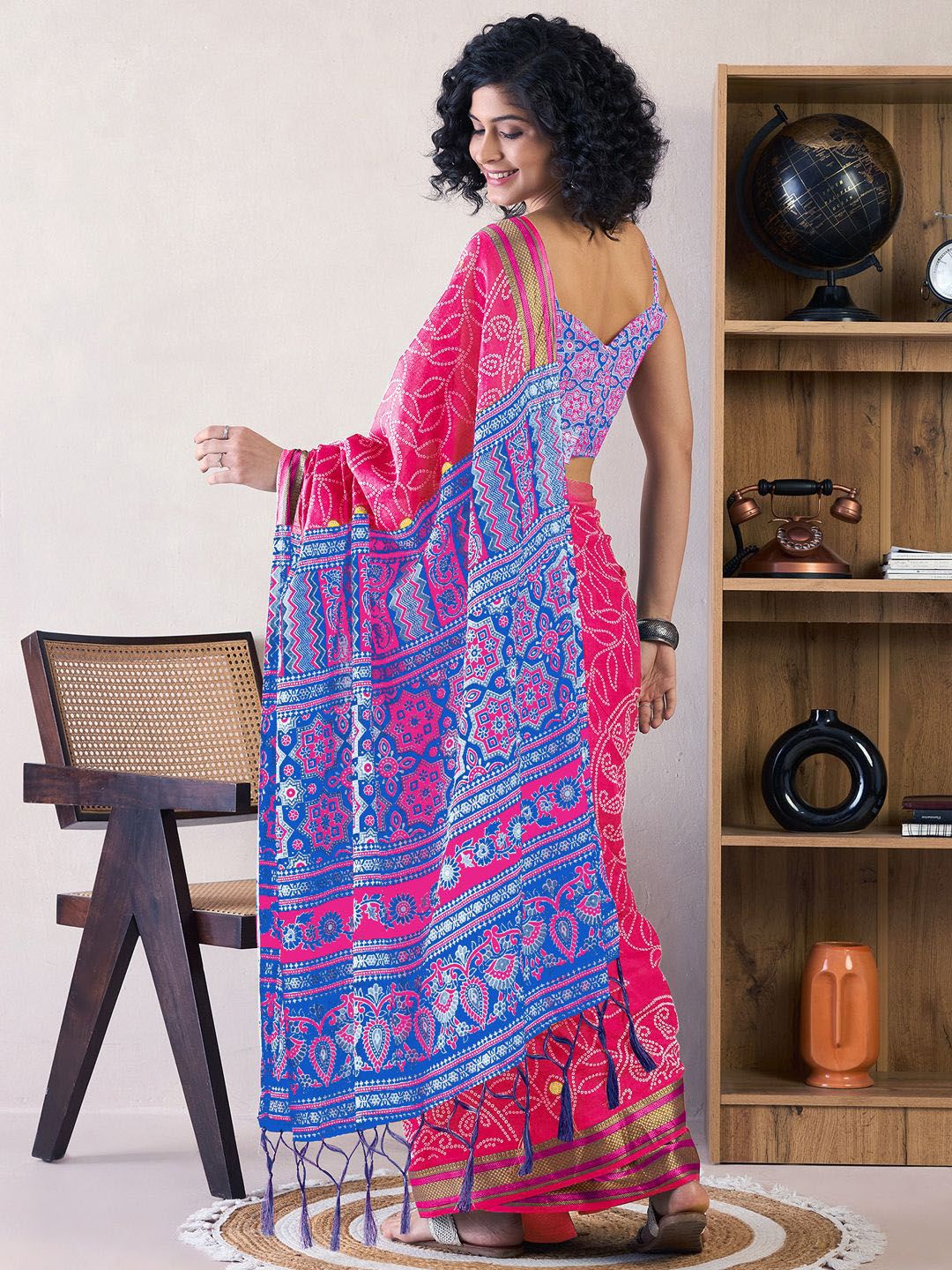 Saree mall Bandhani Ready to Wear Saree With Blouse Piece