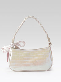 DressBerry Croc Textured Structured Shoulder Bag