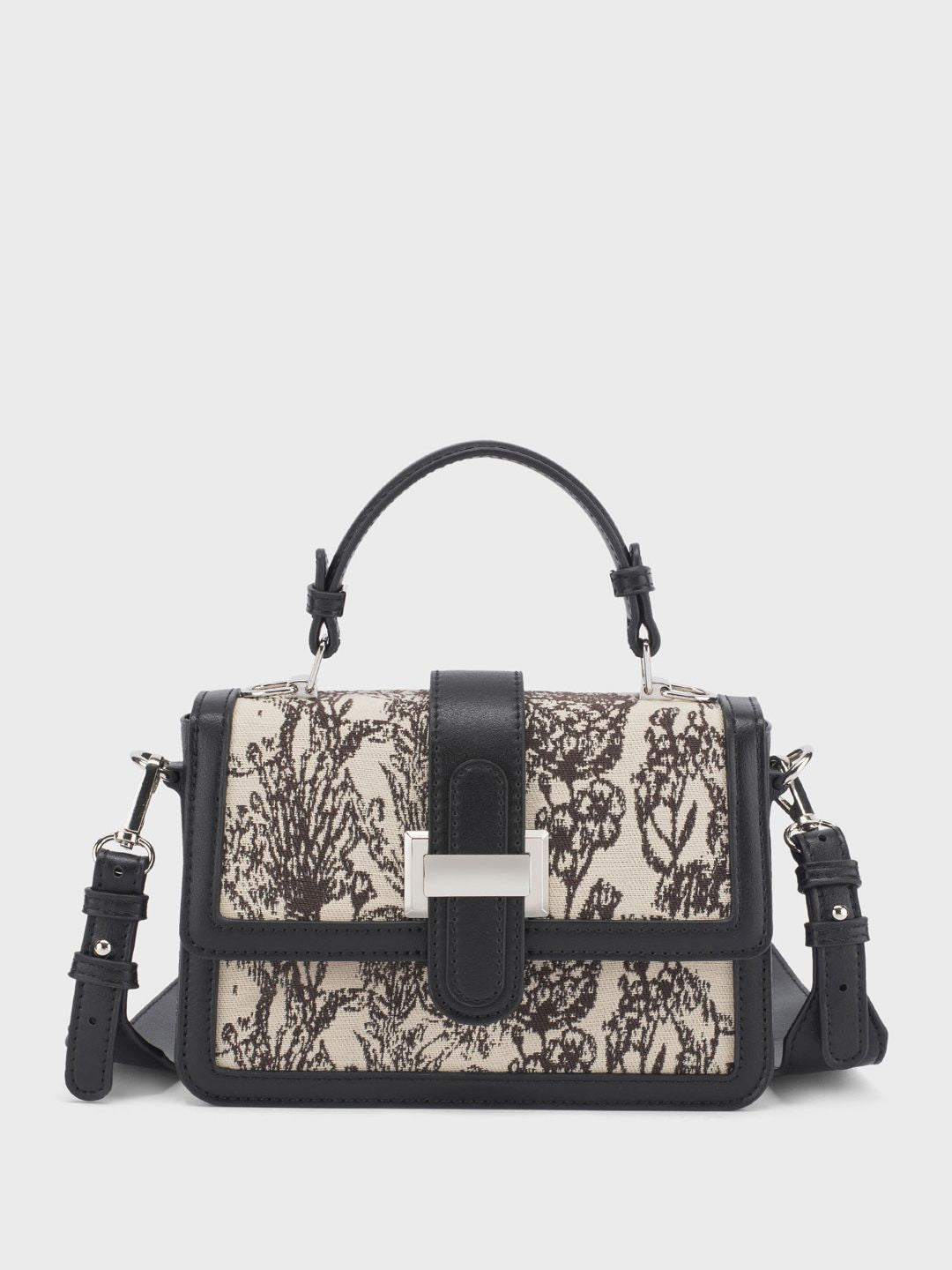 Lino Perros Satchel Struktur Bercetak Floral