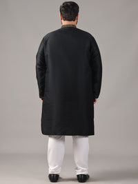 SOJANYA PLUS Size Paisley Embroidered Thread Work Band Collar Straight Kurta