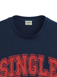 ADRO Men Typography Printed Round Neck Cotton T-shirt