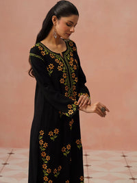 House of Chikankari Women Floral Embroidered Thread Work Kurta