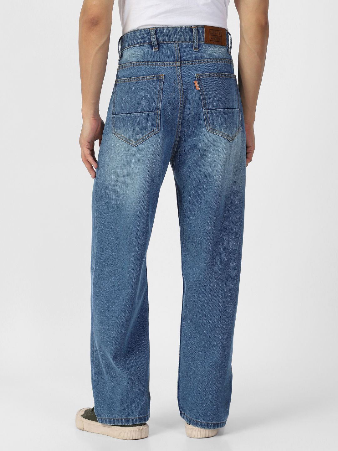 Urbano Fashion Men Loose Relaxed Fit Heavy Fade Jeans