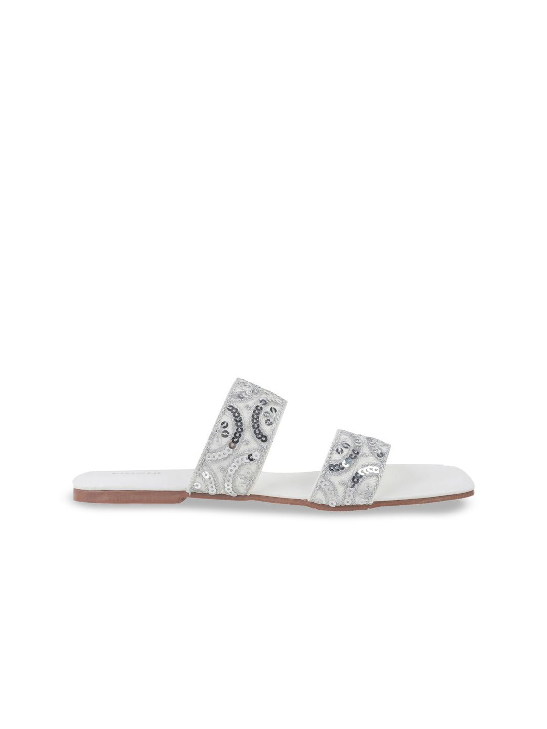 Mochi Women Embelished Open Toe Flats