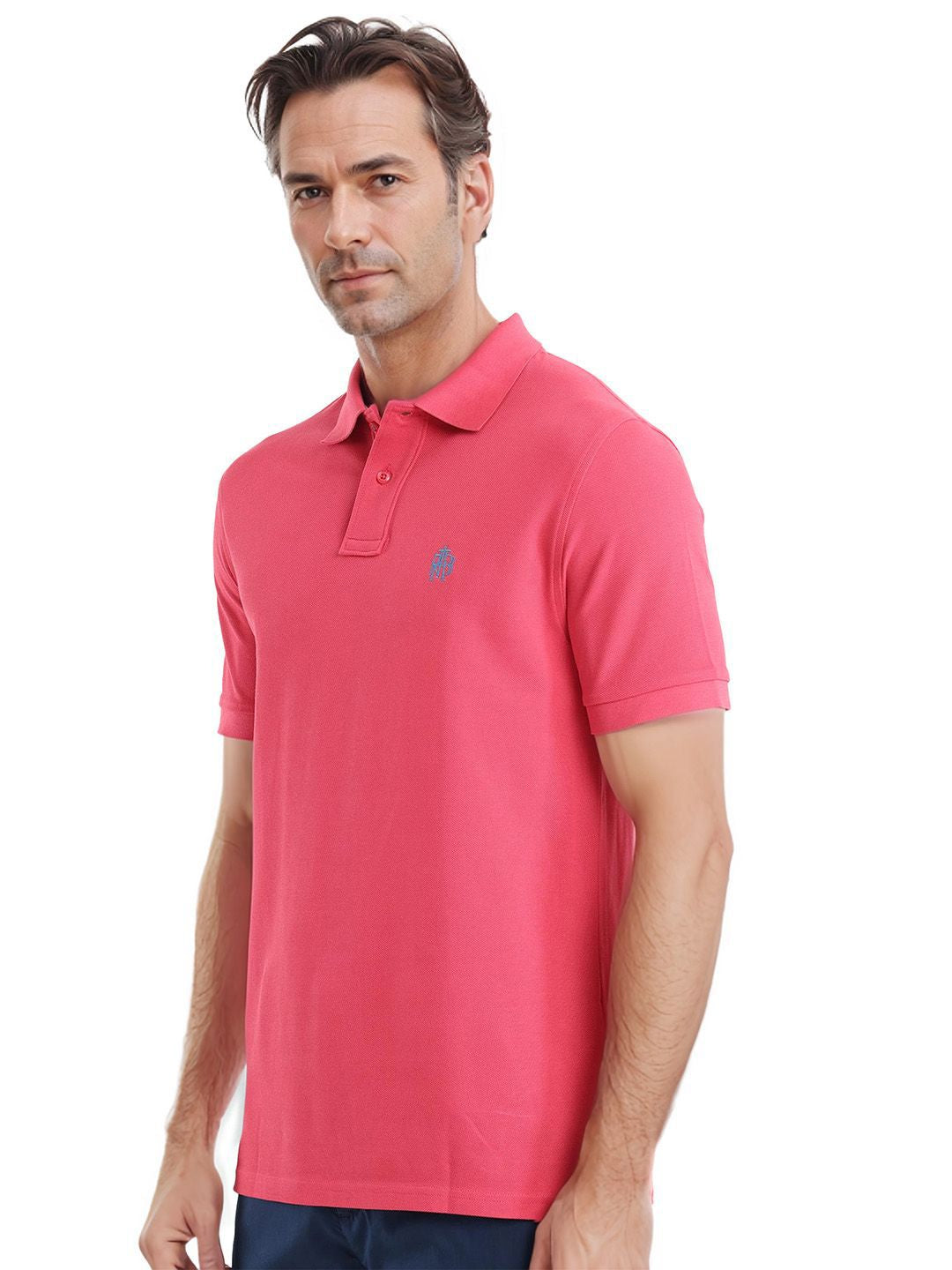 RARE RABBIT Men Solid Polo Collar Cotton T-shirt