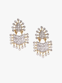 Anting-anting Drop Kontemporari Bersalut Emas Anouk Cubic Zirconia