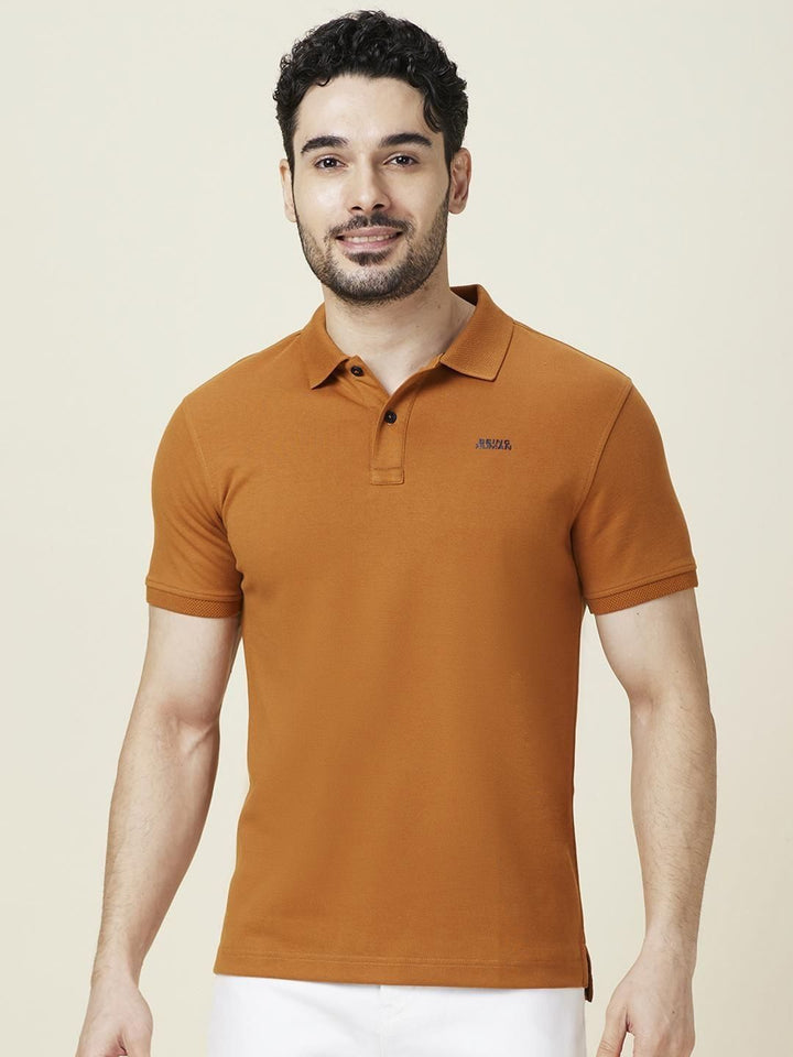 Being Human Men Solid Polo Collar Slim Fit T-shirt