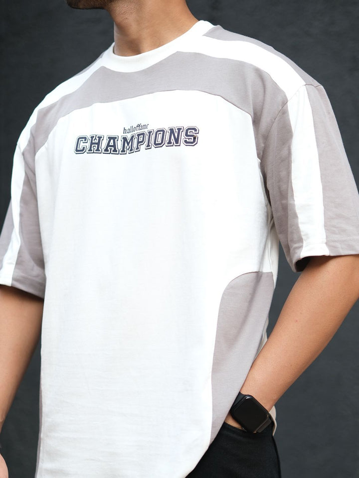 Powerlook Men Typography Printed Round Neck Cotton Oversized T-Shirt