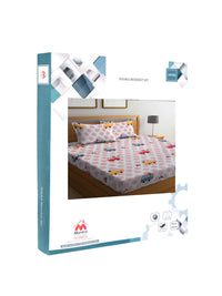 Myntra Elegant Homes Pink & White Printed 300 TC Fitted King Bedsheet Set 2.5m x 2.25m
