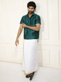 VASTRAMAY Shirt Collar Shirt With Veshti
