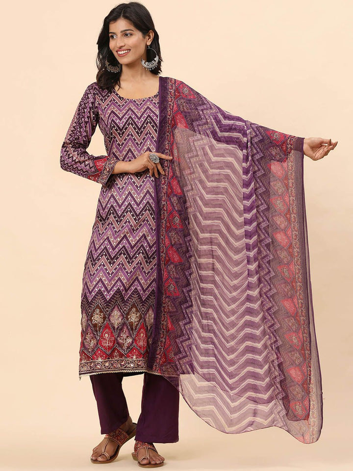Mamicha Women Printed Regular Pure Cotton Kurta with Palazzos & With Dupatta