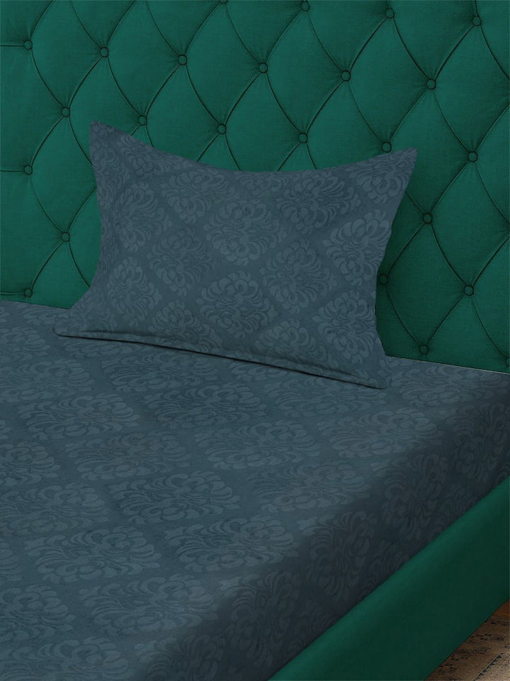 Myntra Elegant Homes Blue Floral 300 TC Single Bedsheet with 1 Pillow Covers