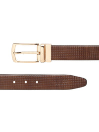 Teakwood Leathers Men Textured Leather Reversible Formal Belt