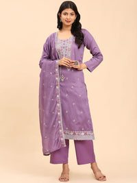 Mamicha Women Floral Embroidered Regular Pure Cotton Kurta with Palazzos & With Dupatta