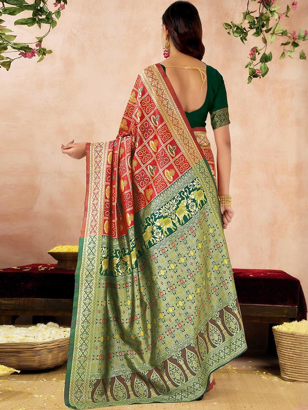 KALINI Woven Design Zari Silk Blend Designer Banarasi Saree