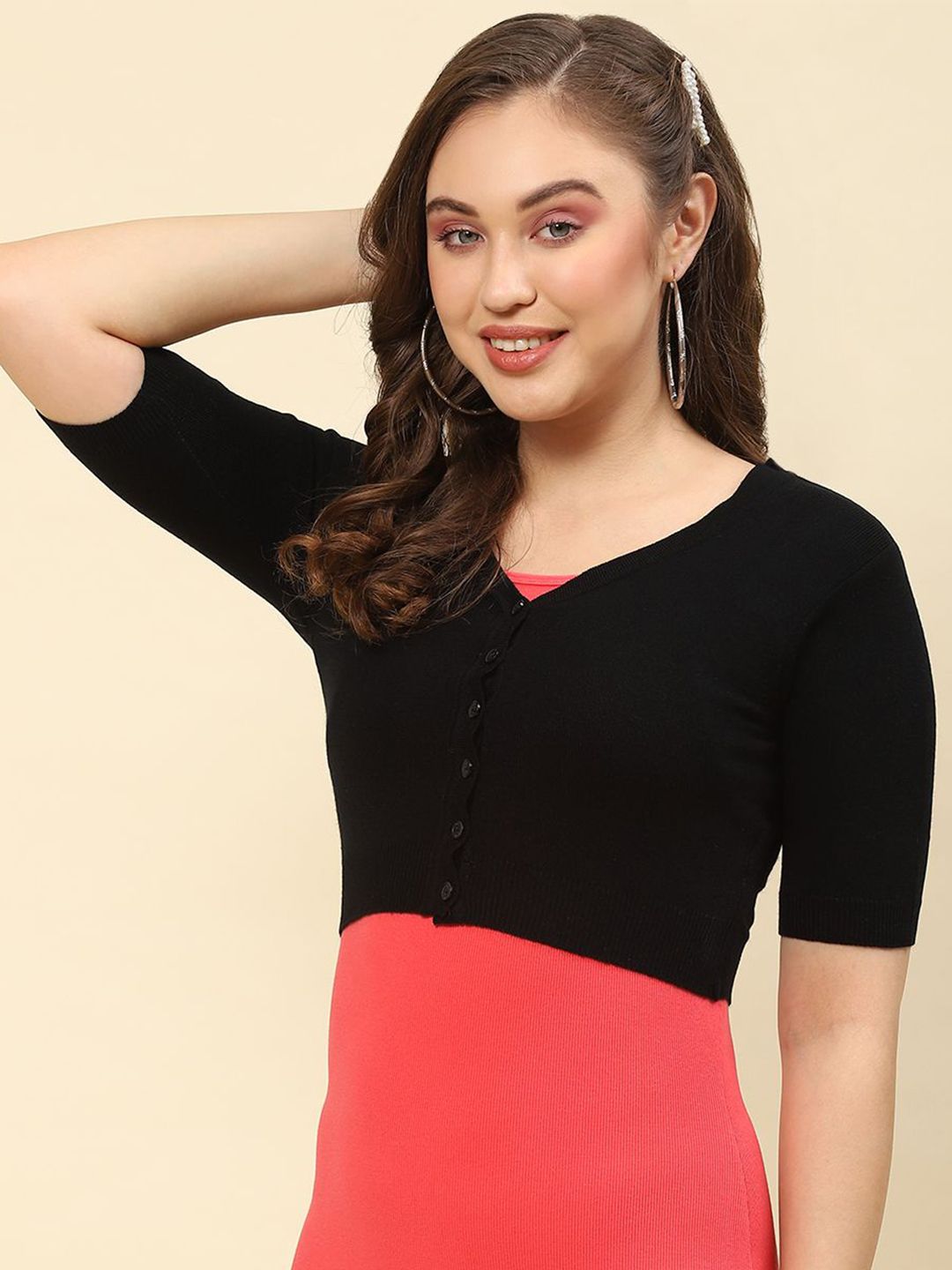 Monte Carlo Women Woollen Crop Cardigan