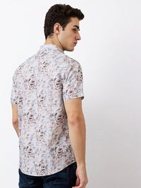 SPYKAR Men Slim Fit Spread Collar Floral Printed Cotton Casual Shirt