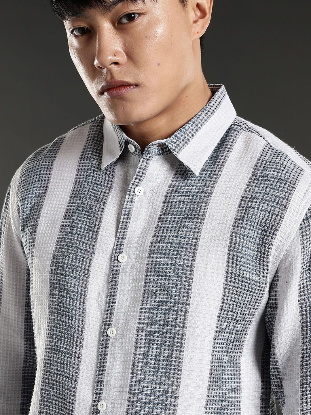 Eszett Checked Button-Down Collar Casual Cotton Shirt