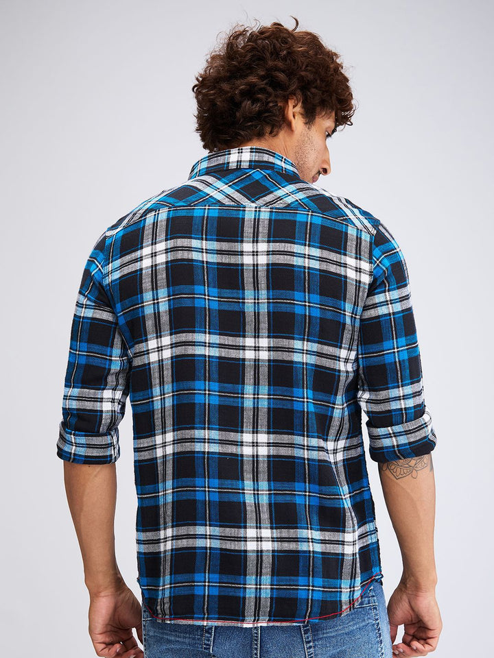 SPYKAR Men Slim Fit Tartan Checks Opaque Checked Casual Shirt