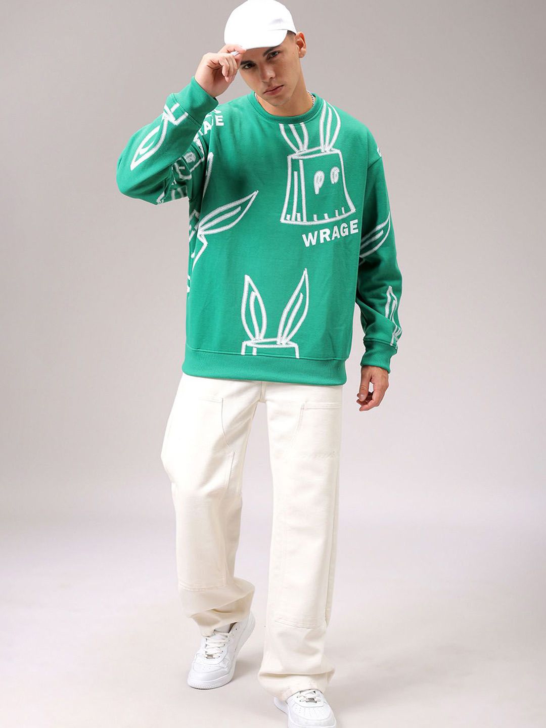 The Indian Garage Co Men Printed Round Neck Long Sleeves Pullover Sweatshirt