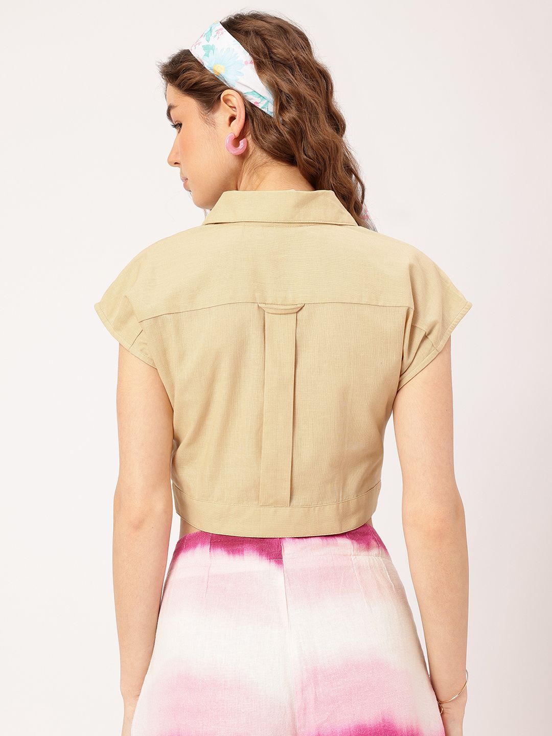 DressBerry Humor Hour Buttoned Up Babe Crop Top