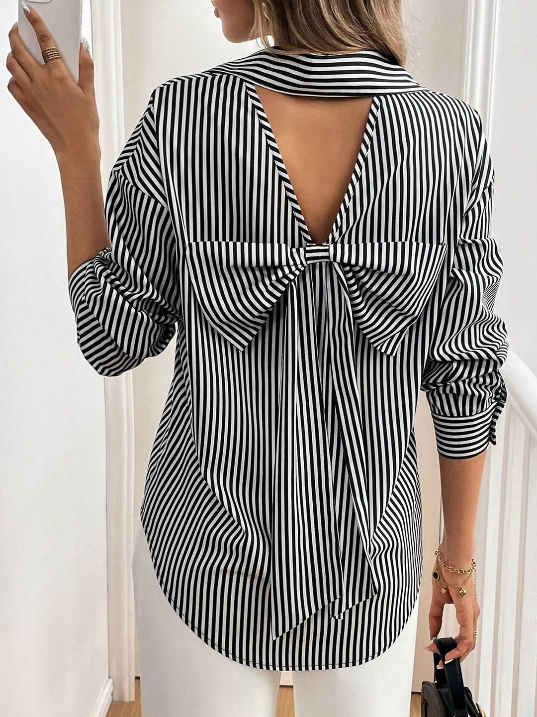 all about you Women Opaque Striped Casual Shirt