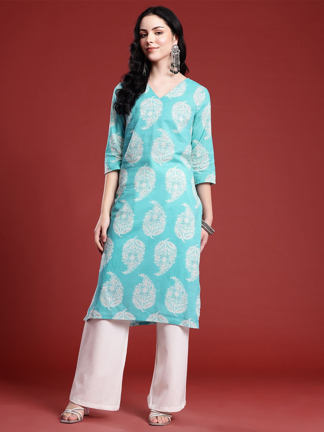 Anouk  Paisley Printed Indie Prints Straight Kurta