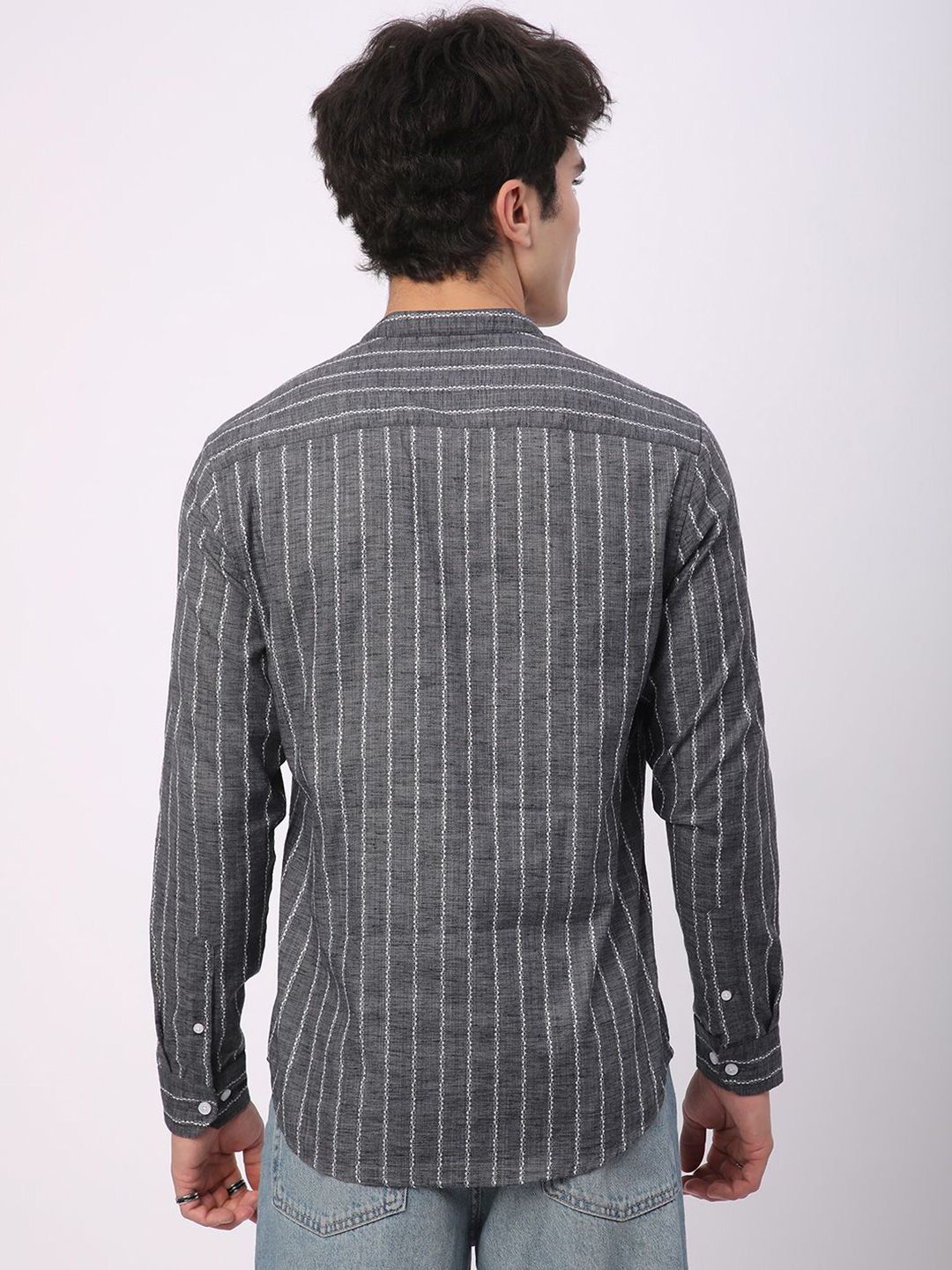 VASTRADO Men Classic Slim Fit Opaque Striped Casual Shirt