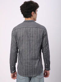 VASTRADO Men Classic Slim Fit Opaque Striped Casual Shirt