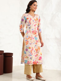 W Women Floral Printed Sequinned Kurta