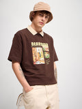 THE BEAR HOUSE Men Graphic Printed Round Neck Pure Cotton Oversized T-shirt