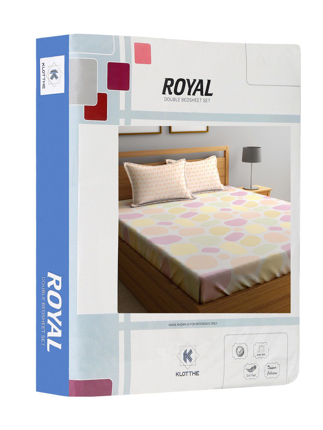 KLOTTHE Peach Cotton 300 TC Cadar Double Halus dengan 2 Sarung Bantal-98 x 87 inci