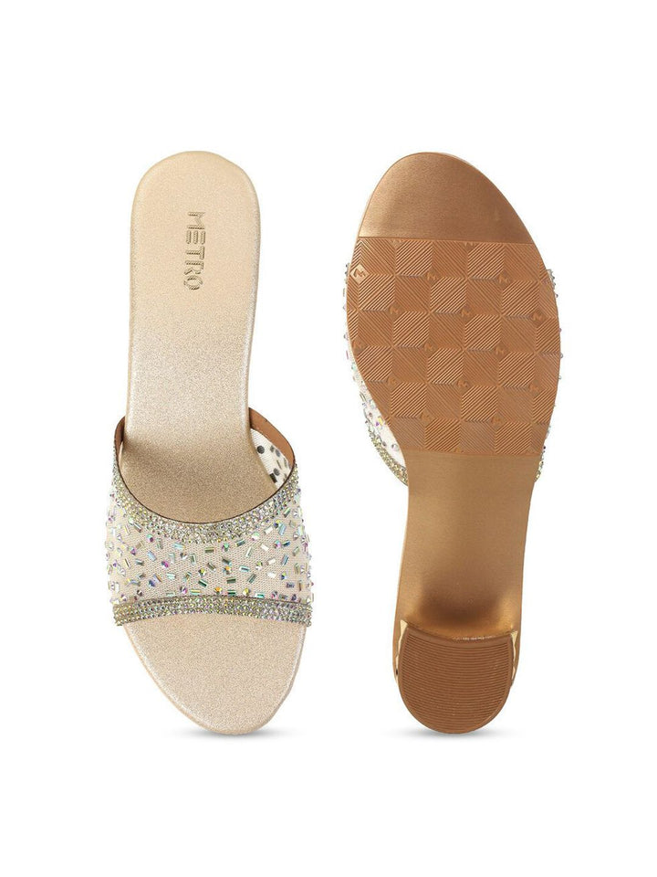 Metro Women Embellished Block Heel Sandals