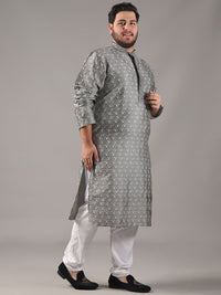 SOJANYA PLUS Plus Size Men Ethnic Motifs Woven Design Straight Kurta With Pyjamas