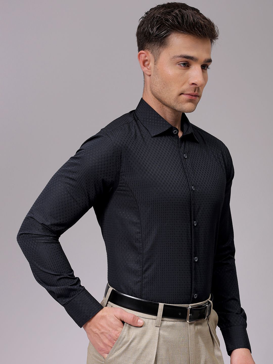The Indian Garage Co. X Luxe Men Slim Fit Opaque Formal Shirt