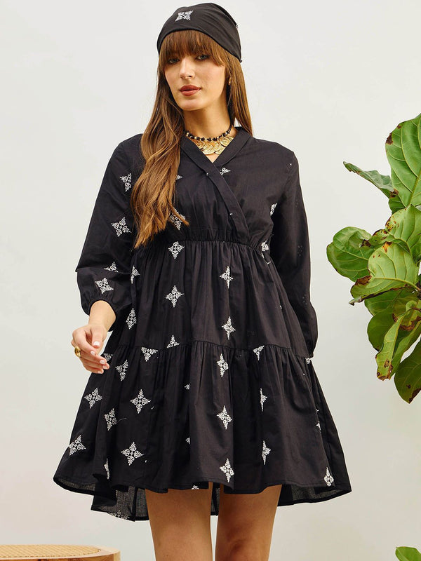 Pink Paprika by SASSAFRAS Floral Printed Fit & Flare Dress
