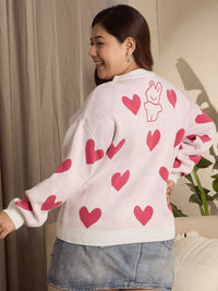 Berrylush Curve Women Conversational Printed Pullover Sweater