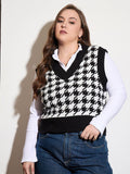 SASSAFRAS Curve Women Printed Sweater Vest
