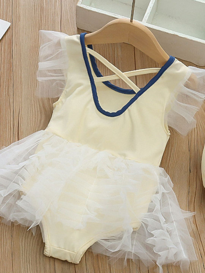YK Girls Printed Sleeveless Swim Bodysuit