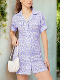 DressBerry Botanical Bliss Floral Print Pocket Detail Mini Shirt Dress