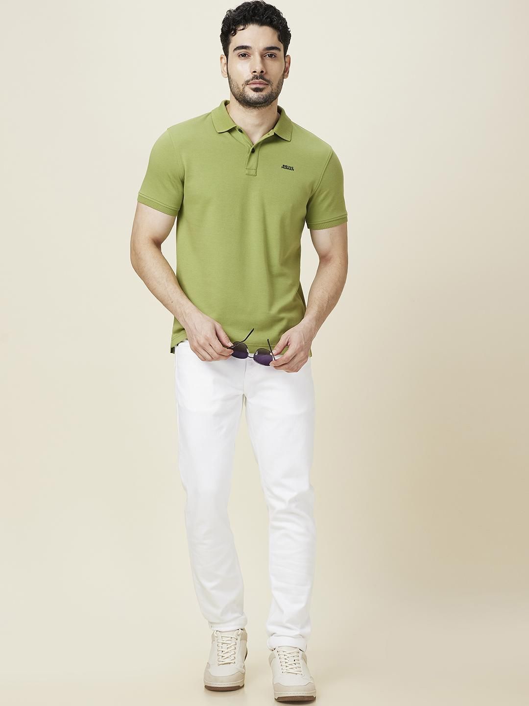 Being Human Men Solid Polo Collar Slim Fit T-shirt