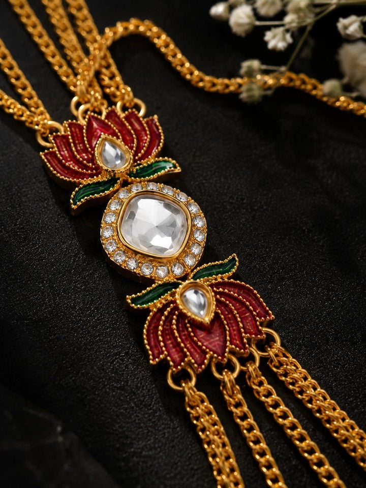 PANASH Women Brass Enamelled Gold-Plated Multistrand Bracelet