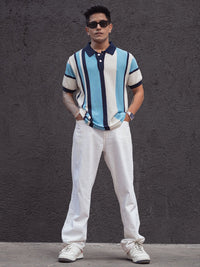 Powerlook Men Striped Polo Collar T-shirt