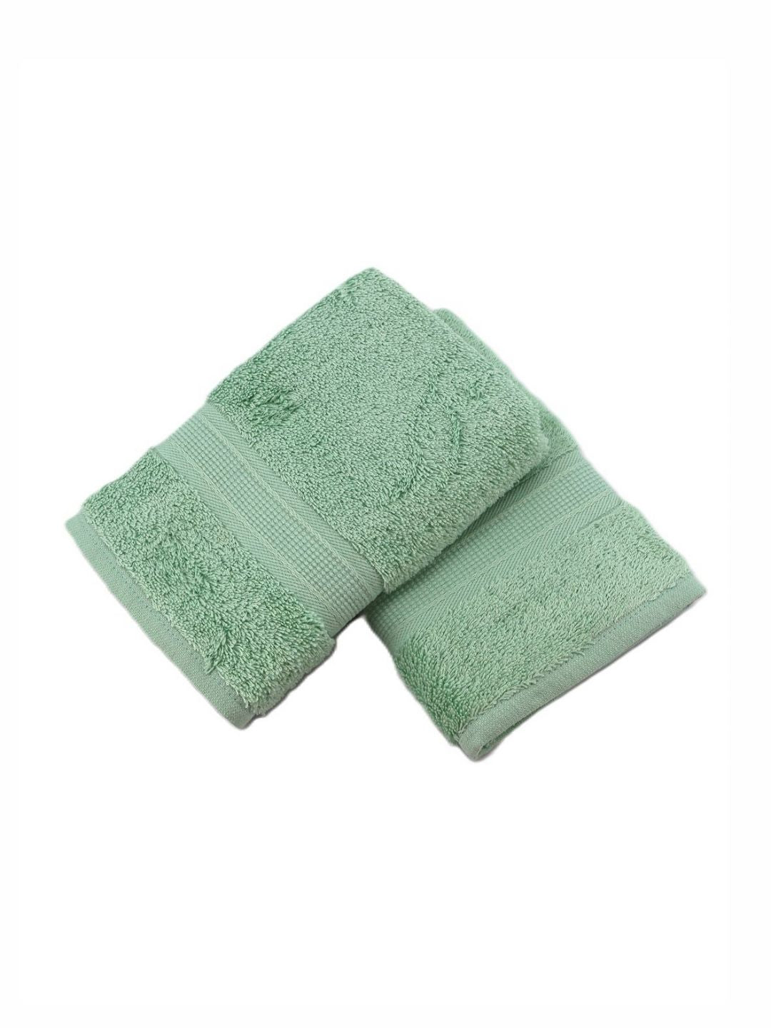 BOMBAY DYEING Santino Green 2 Pieces Pure Cotton 550 GSM Hand Towels