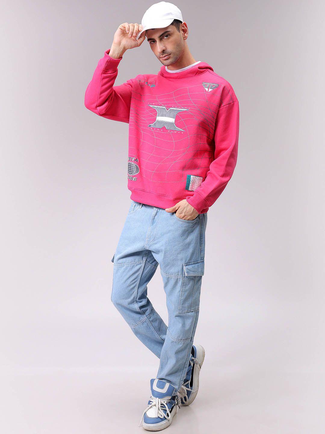 The Indian Garage Co Men Printed Hooded Sweatshirt