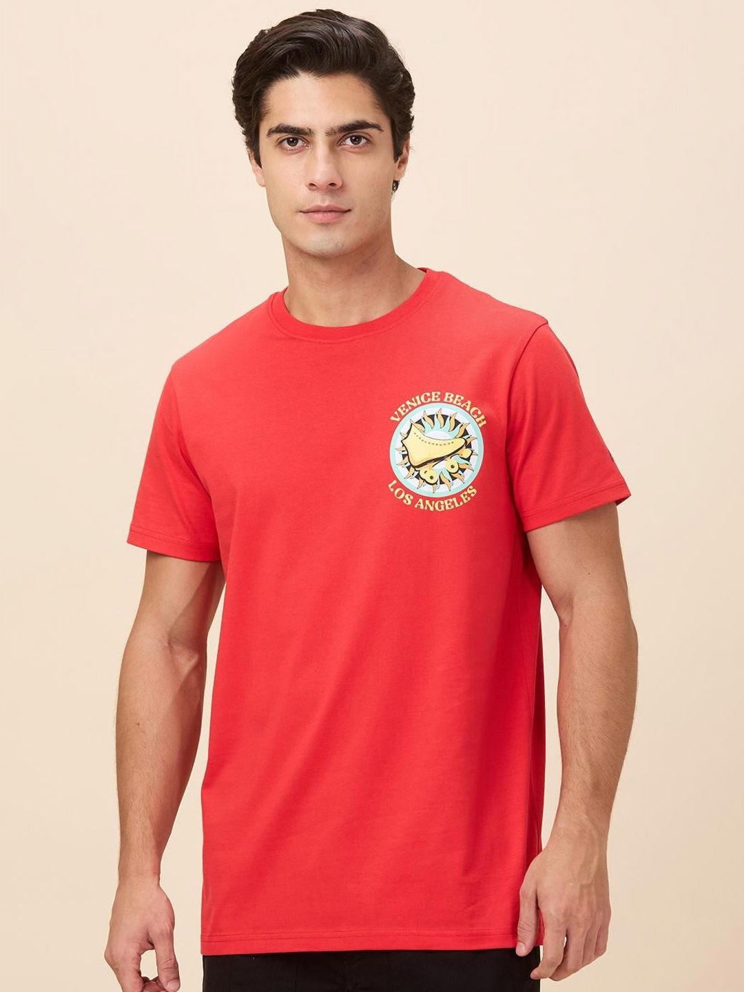 Being Human Men Typography Printed Round Neck Cotton Relaxed Fit T-shirt