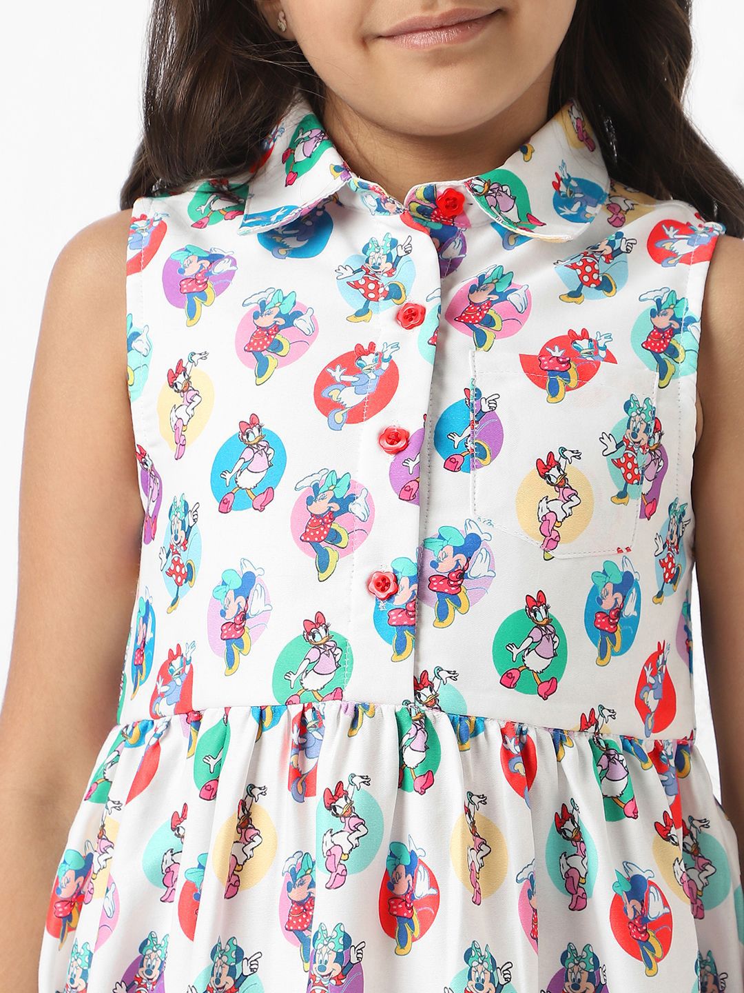 NautiNati Girls Disney Minnie & Daisy All-Over Print Shirt Dress