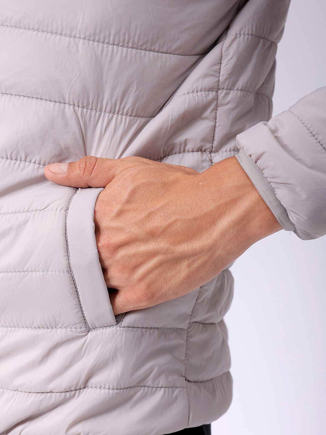 The Indian Garage Co Men Zip-Front Puffer Jacket with Detachable Hood